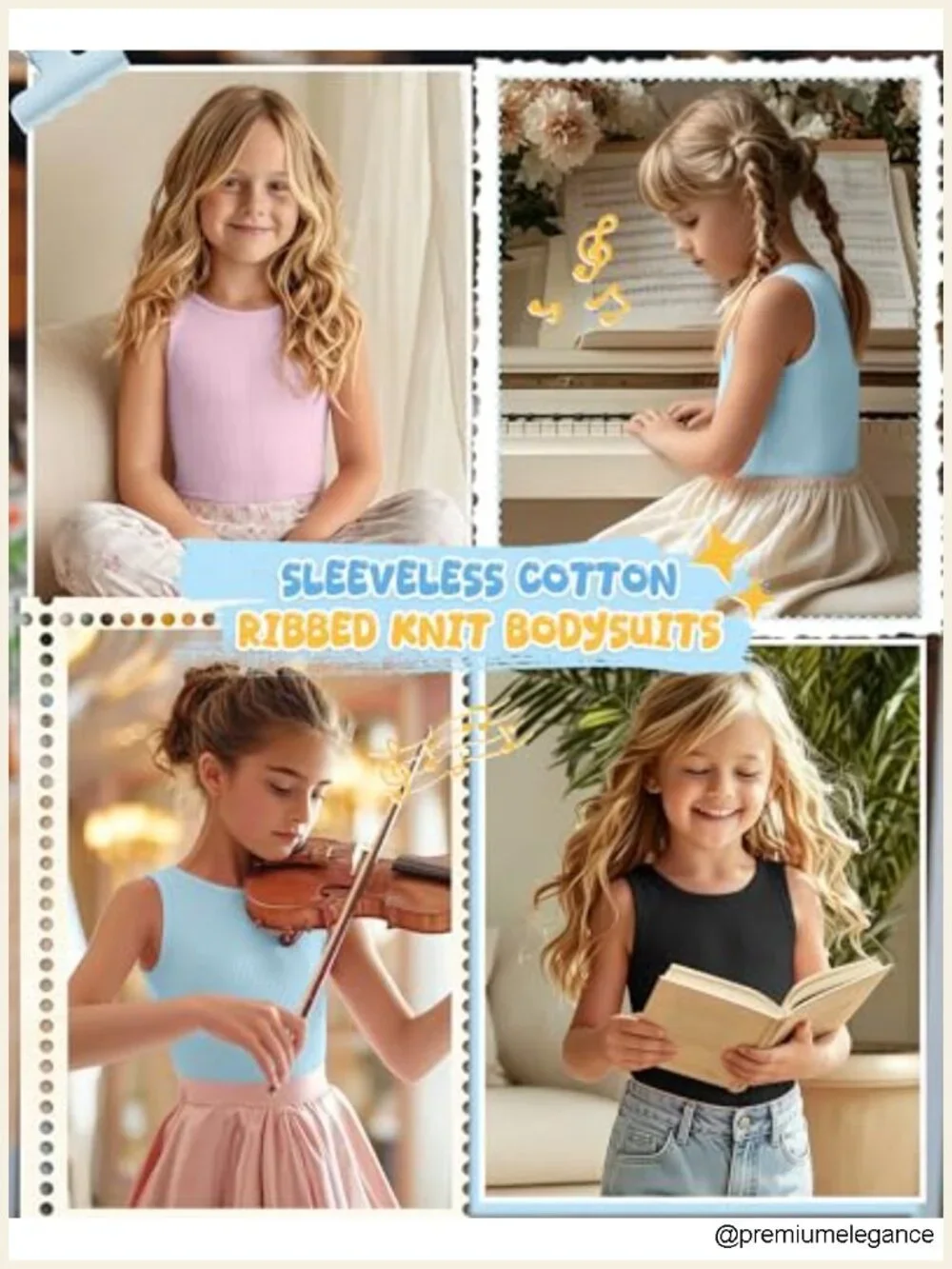 Girls 3-Pack Cotton Ballet Tank Leotards for Dance Gymnastics Ribbed Bodysuit